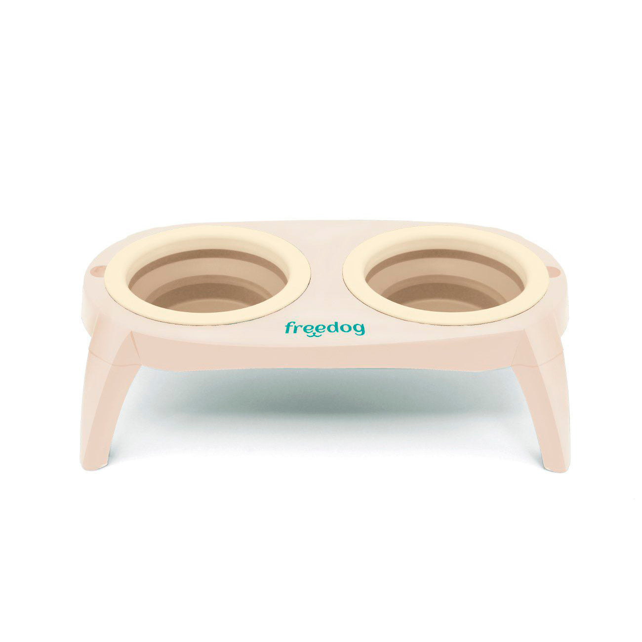 Bowl Doble Beige Elevado freedog