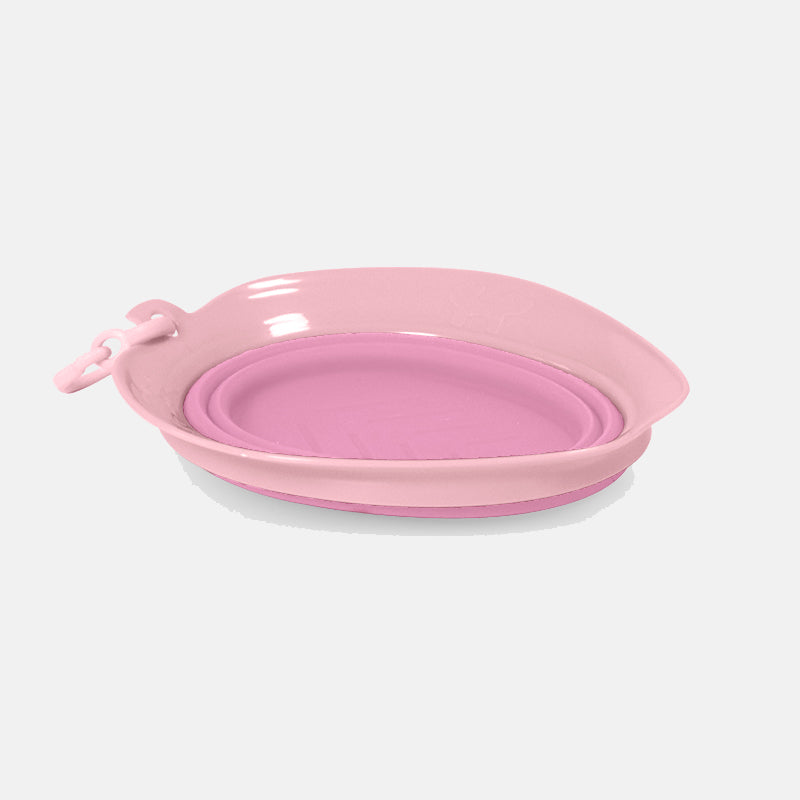 United Pets Leaf Travel Bowl Rosa
