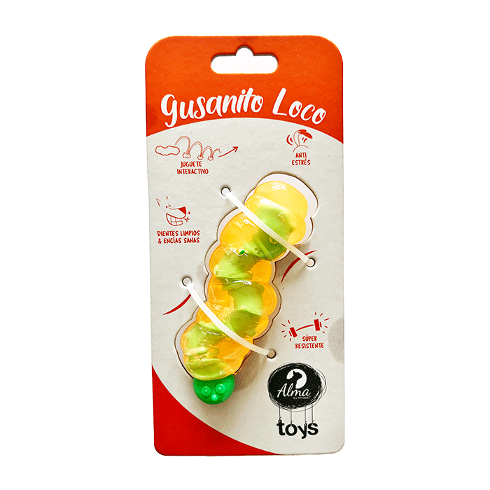 alma gusanito loco naranja perro