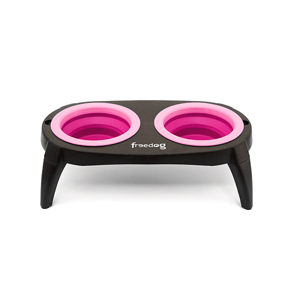 Bowl Comedero para perro elevado y plegable Rosa